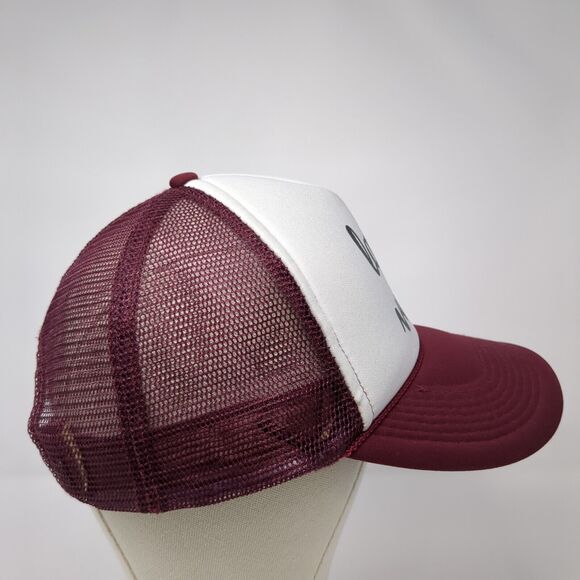 Lake Vibes Snapback Trucker Hat Red One Size Adjustable Mesh Back Rope - Picture 5 of 9